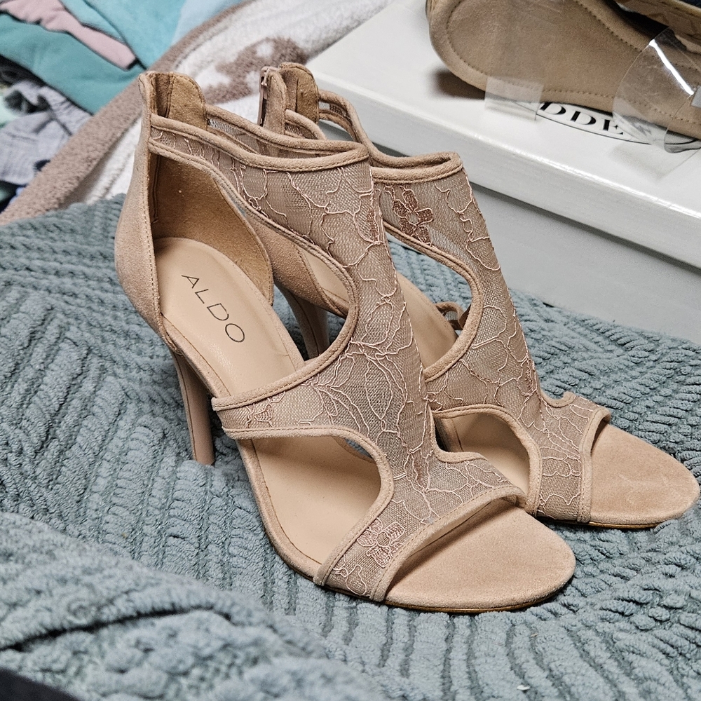 ALDO Women's Beige Heeled Sandals